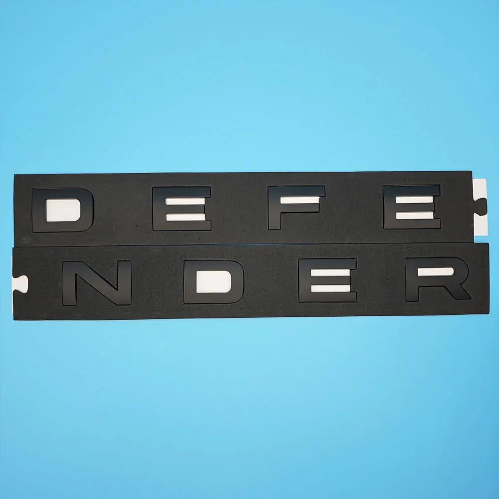 1pc 3D ABS Black Letters DEFENDER Badge Car Front Hood Bonnet Stickers Decals For Land Rover Defender Emblem Accessories XS6