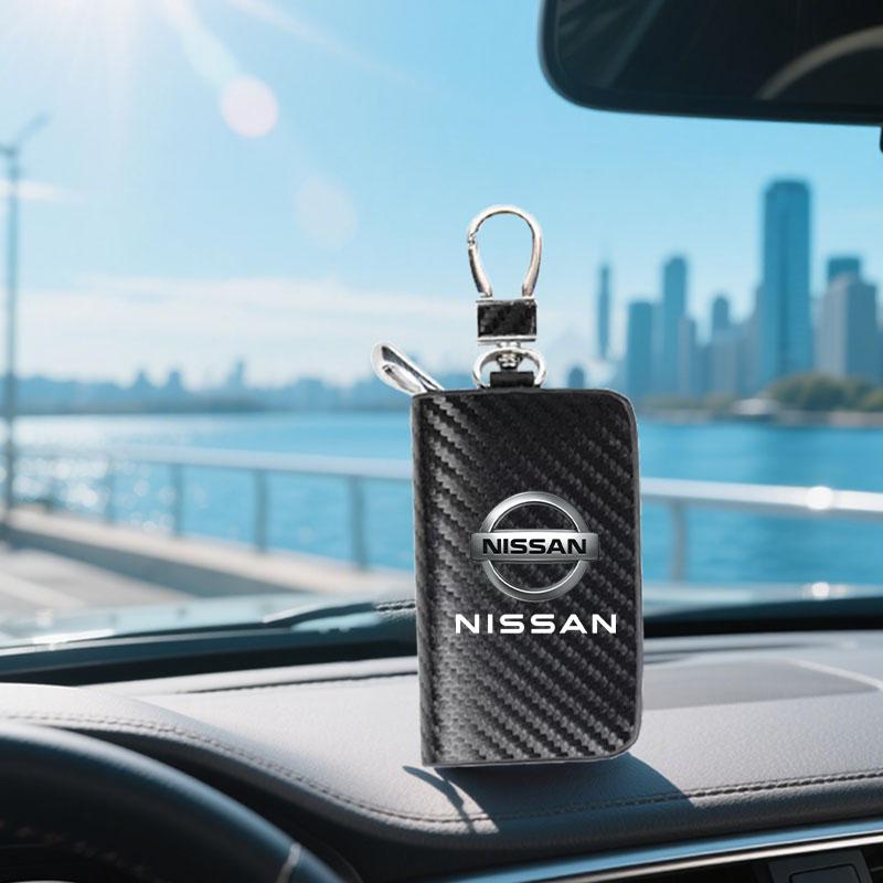 Car Key Protection Shell Bag Carbon Filber Car Key Case Car Keychain For Nissan Rogue Pathfinder X-Trail GTR Note Qashqai JukeB