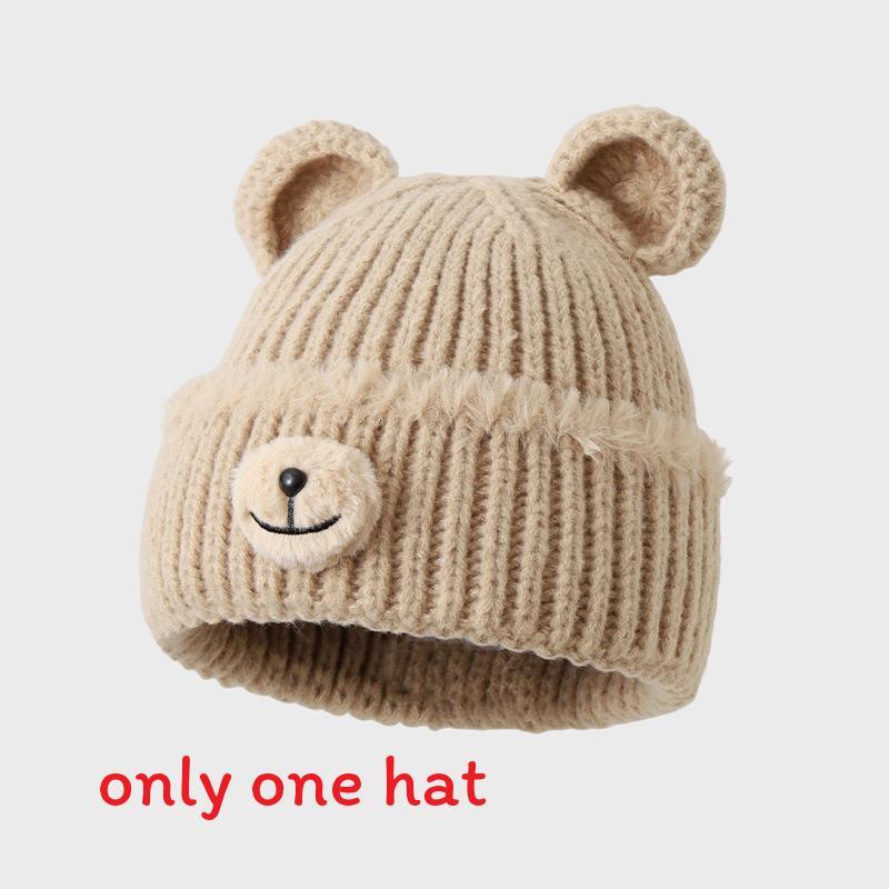 Cute Bear Hat For Women Winter Warmth Knit Windproof Cap For Casual Wear