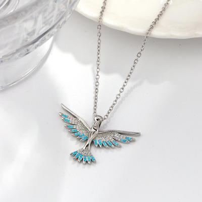 Exquisite High-End Flying Eagle Pendant Necklace with Diamond Accents
