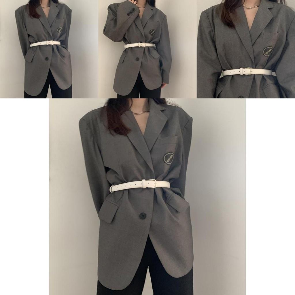 White Minimalist Timeless Womens Pu Waist Belt For Dresses Coats And More 95cm Style Fall