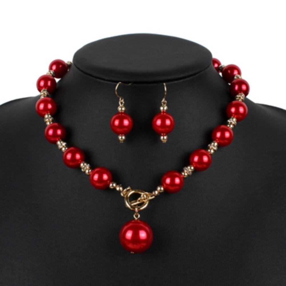 European and American Simple Diamond-encrusted Imitation Pearl Necklace Atmospheric Short Collarbone Chain Necklace