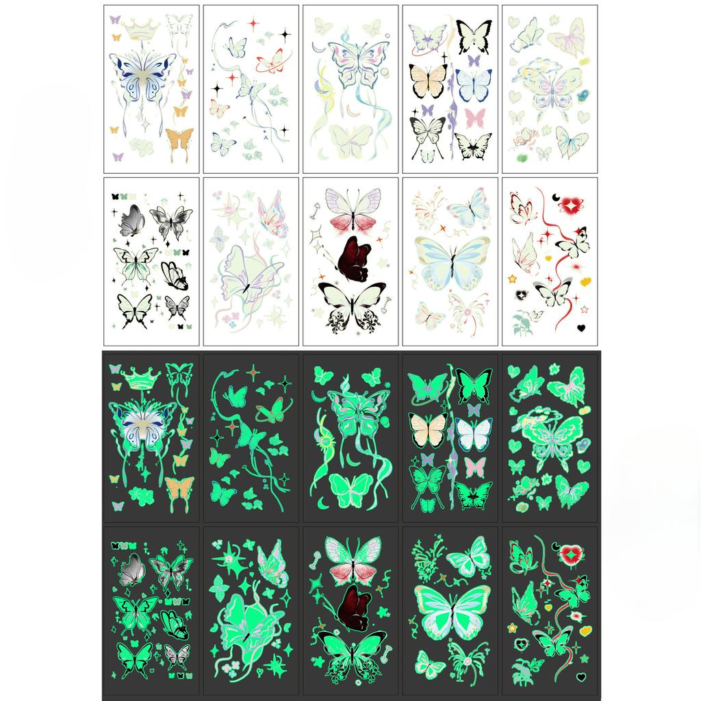 Leuchtende Halloween Tattoo Aufkleber Kinder Cartoon Feiertagsparty Lustige Arm Gesichts Tattoo Aufkleber