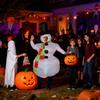 Inflatable Snowman Costume Christmas Inflatable Costume Seasonal Blow Up Snowman Suit for Holiday Gathering Cosplay Carnival
