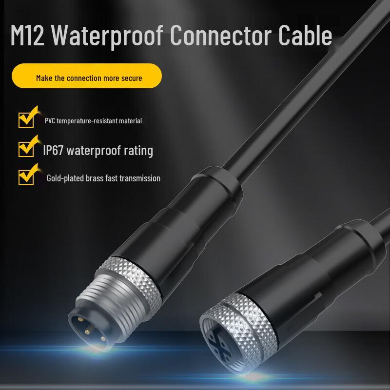 Huijun M12 Waterproof Sensor Connector Cable
