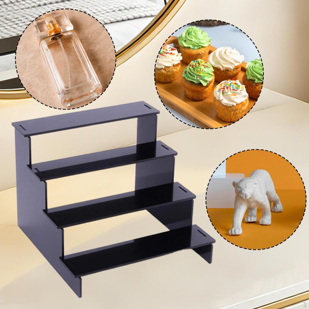 Acrylic Tiered Riser Display Stand Jewelry Shelf Candy Dessert Spice Rack Perfume Organizer for
