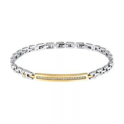 Iconic Two Tone Steel Bracelet With Crystals JM224AVD42 For Men