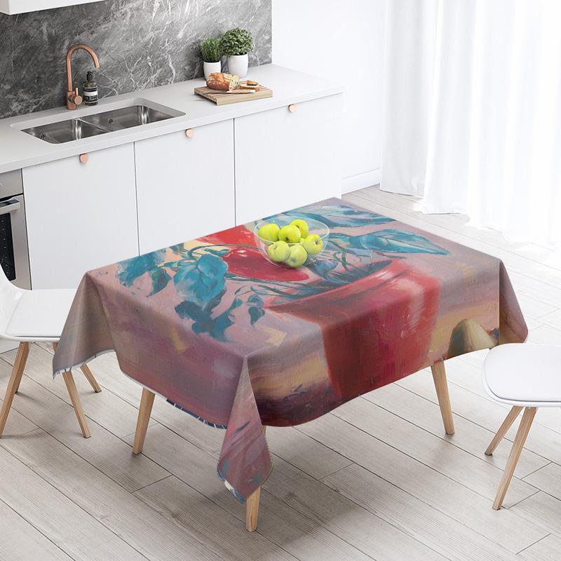 New Abstract Tea Tablecloth Waterproof and Oil-proof Dining Tablecloth Nordic Wind Bar Tablecloth Home Decoration