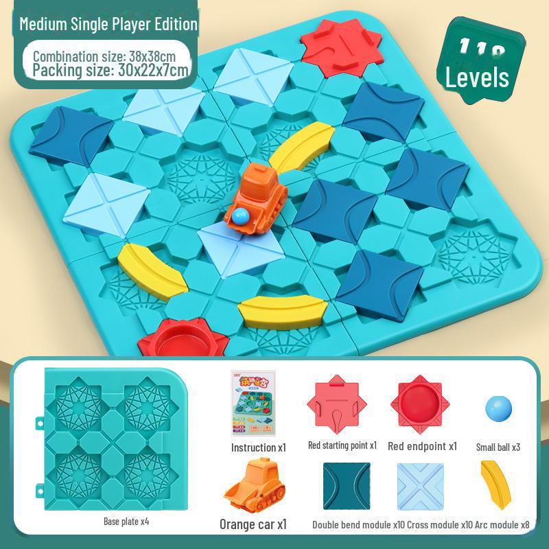 Grenzüberschreitendes Desktop-Spiel: Straßenbau-Labyrinth mit logischem Denken für kreatives Kinderspiel