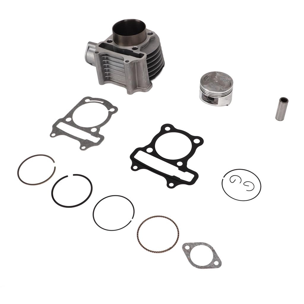 Motor Topplockssats med Kolv Packning Fjäder Cylinder Ombyggnadsmonteringssats Aluminiumlegering för GY6 150cc Skoter