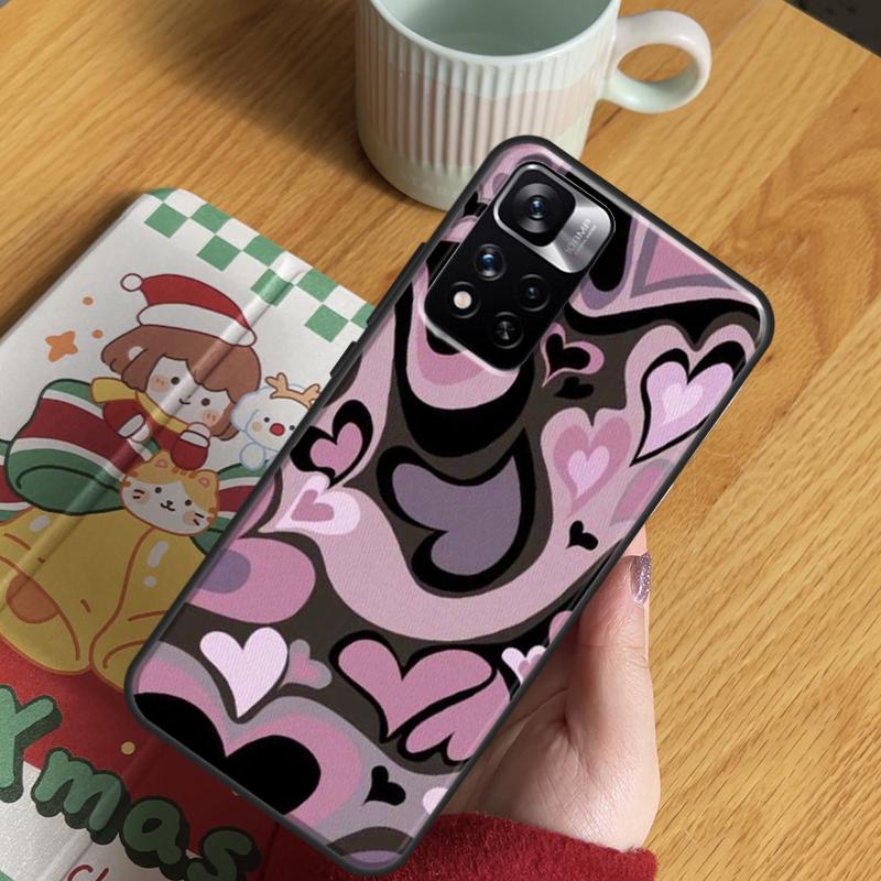 Purple Heart Swirl Aesthetic Case For Xiaomi Redmi Note 14 Pro 13 12 11 10 15 Pro Plus Redmi 15 C 13 10C 12C 14C 13C Cover
