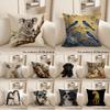 1pc Exquisite 2D Flat-Printed Pillowcases with Various Adorable Animal Designs Sofa Cushion Cover Home Bedroom Room Decoration