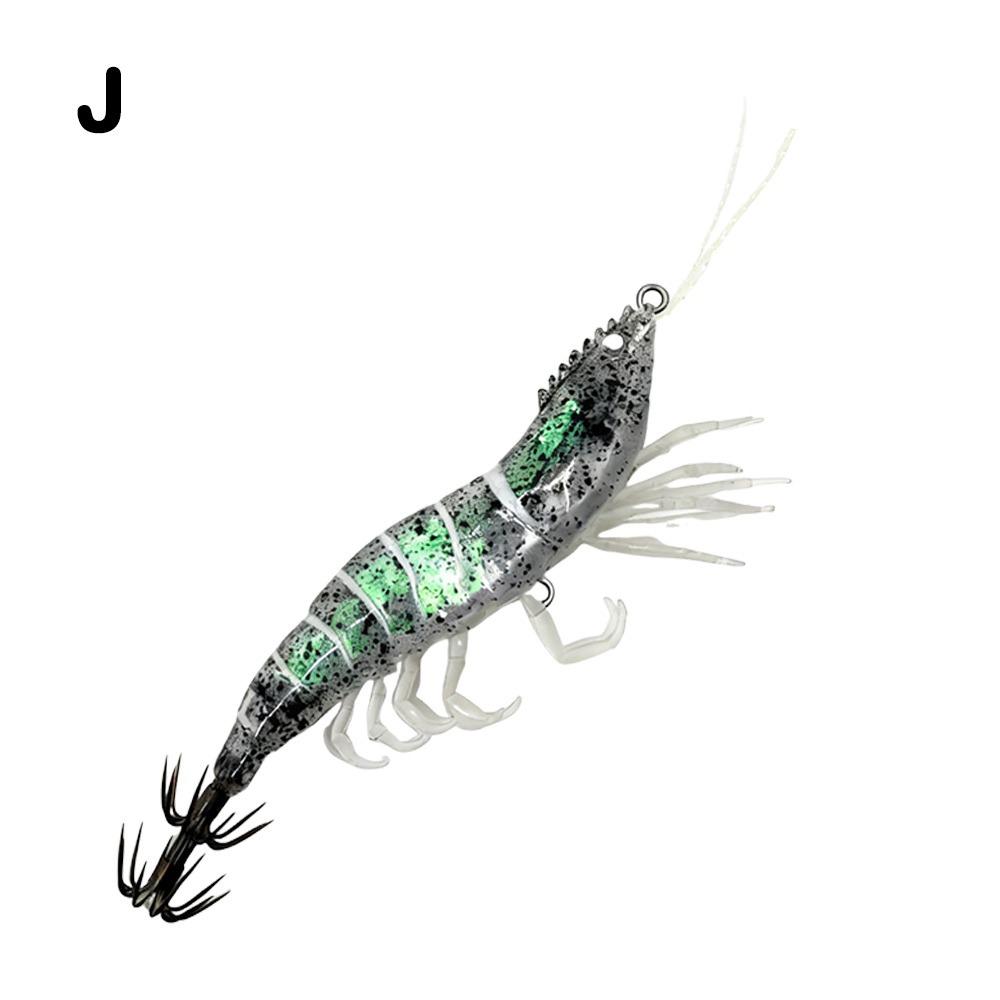 Shrimp 10.9g 80mm Squid Jig Luminous Horizontal Slow Sinking Lure Webfoot Wood Shrimp Artificial Calamar Cuttlefish Fishing