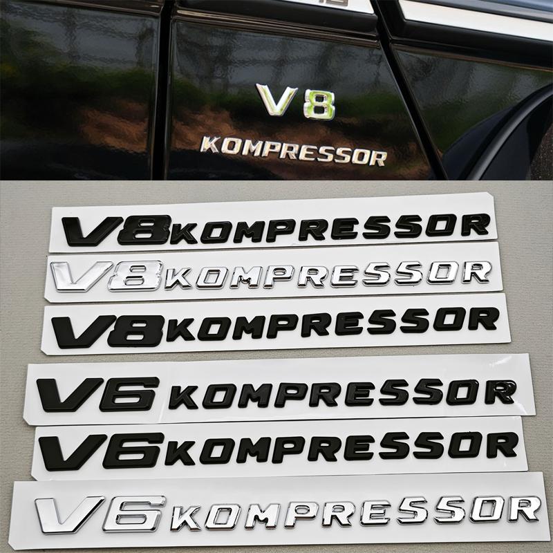 3D ABS Chrome Black Car Styling V8 V6 Kompressor Logo Fender Side Sticker Badge Decals For Mercedes Benz G63 G500 S500 S680 GT