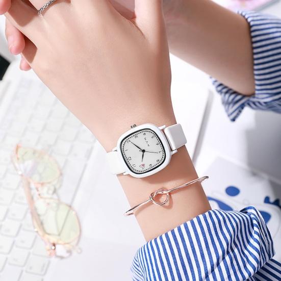 Damen-Quarzuhr, quadratisches Zifferblatt, weiches