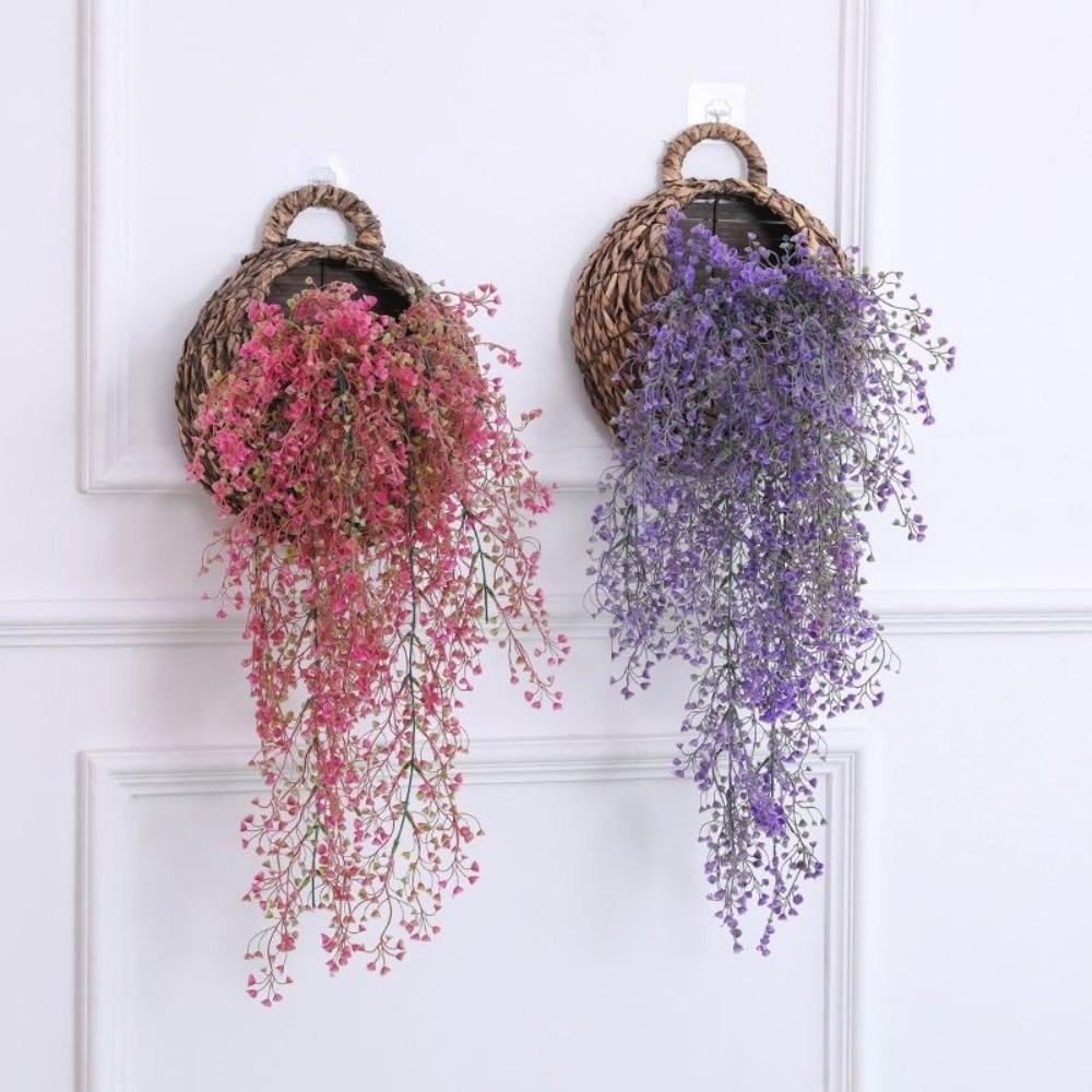 Vine Design Artificial Hanging Plants Willow Green 80CM Length Golden Bell Willow Simulated Wall Hanging Plastic Material