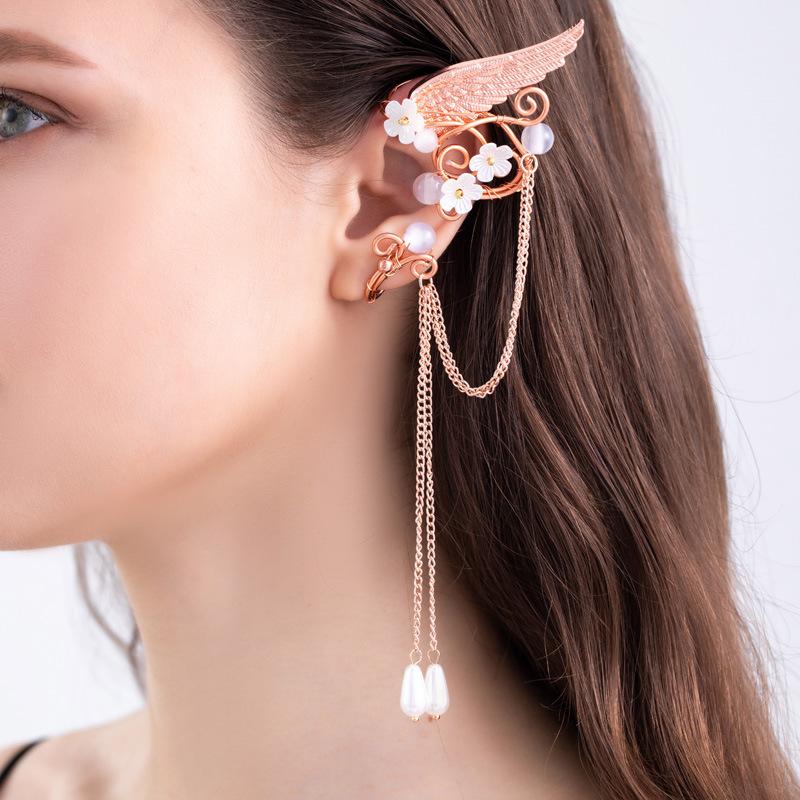 Angel Wings Fairy Earrings for Women Non-Piercing Earrings  for Halloween Christmas Wedding Party