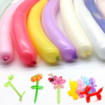 100Pcs Latex Long Balloons DIY Magic Modelling Balloons Bright Color Anti-explosion Extra-Large Holiday Party Balloons