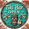 D Flat Pc Round Aluminum Retro Tiki Bar Decorative Sign Hawaiian Beach Theme Suitable for Living Room Bedroom Kitchen