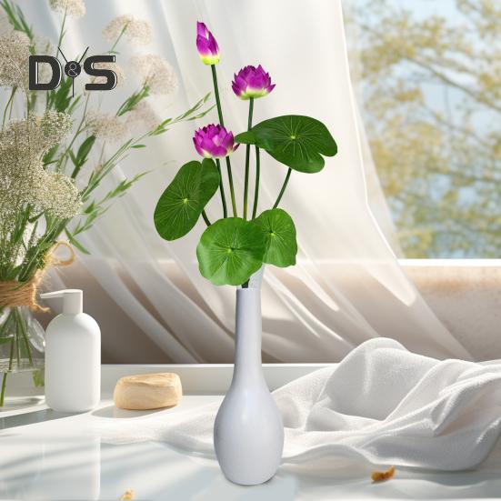 Künstliches Lotusblütenblatt, realistische Kunstseide, Blumendekoration für Hochzeiten, Partys, Zuhause, Büro, Tischdekoration, Kunstblumen, Pflanzen, Zweig