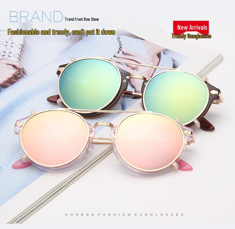 Hengxin 2025 Punk Retro Clip-on Sunglasses - Unisex Trendy Design