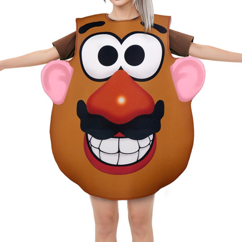 Funny Potato Head Costume Mr. and Mrs. Potato Head Matching Outfit Halloween Cosplay Tunic Couple Carnival Party Disguise Wear
