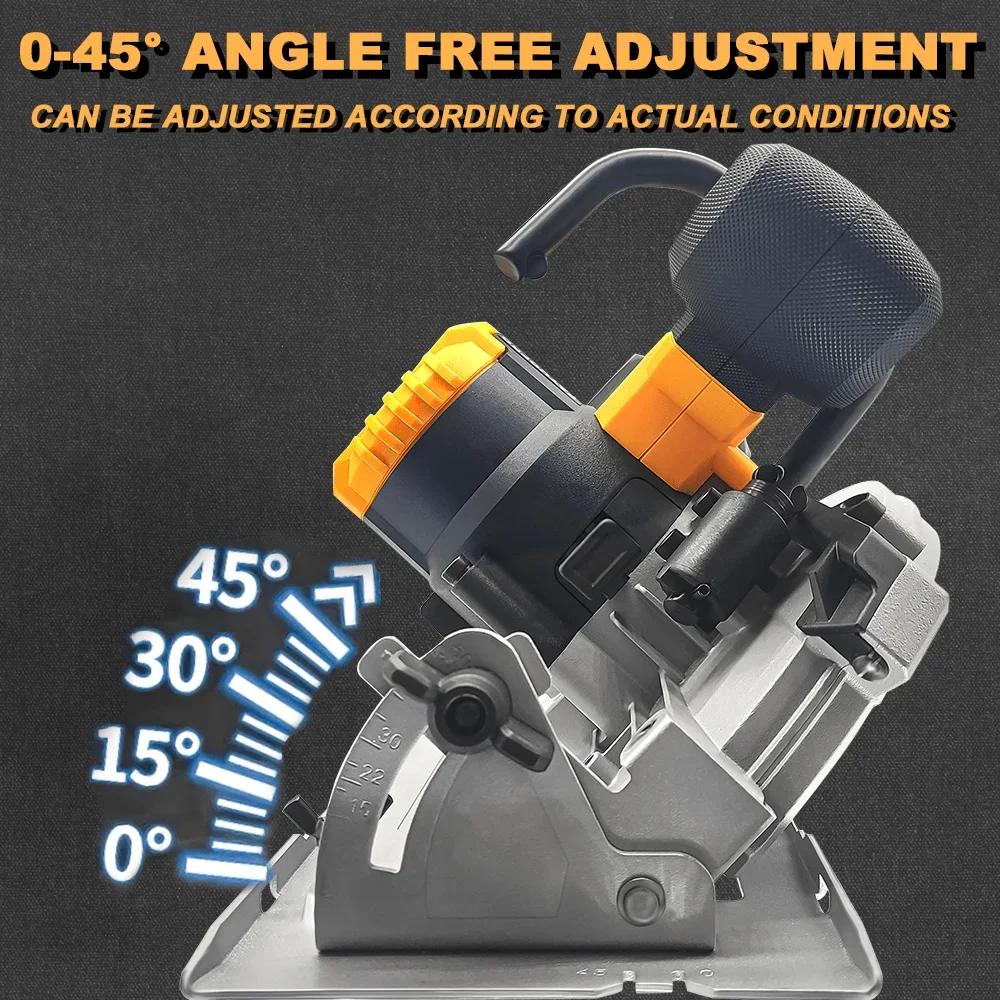 PATUOPRO 1500W Brushless Circular Saw 6.5inch Cordless Electric Saw Stone Woodworking Cutting Power Tools For Makita 18V Battery