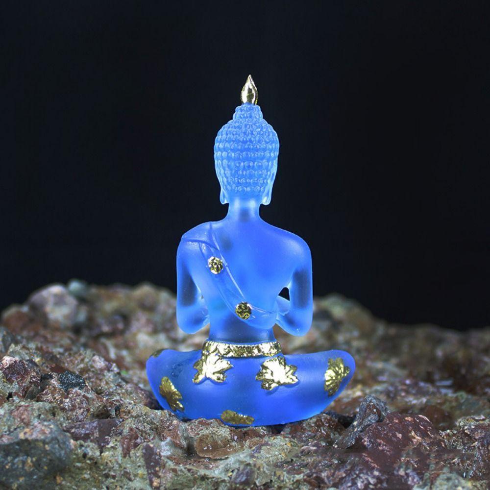 Nachahmung Harz Buddha Figuren Transparent Mini Buddhismus Ornament Sitzen Buddha Statue Hause