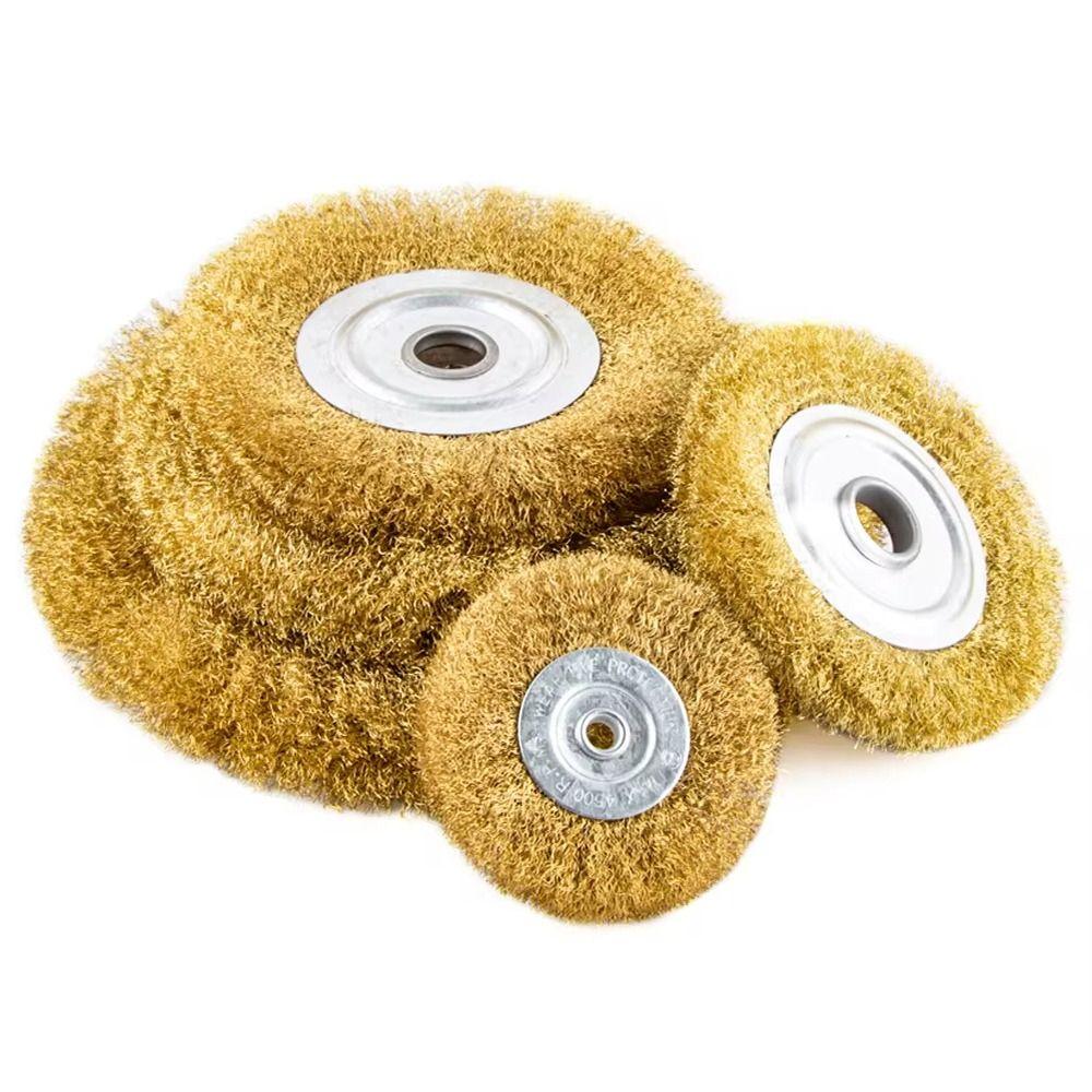 1Pcs Metal Polishing Abrasive Tool Copper Wire Wheel  For Metal Derust Wood Deburring