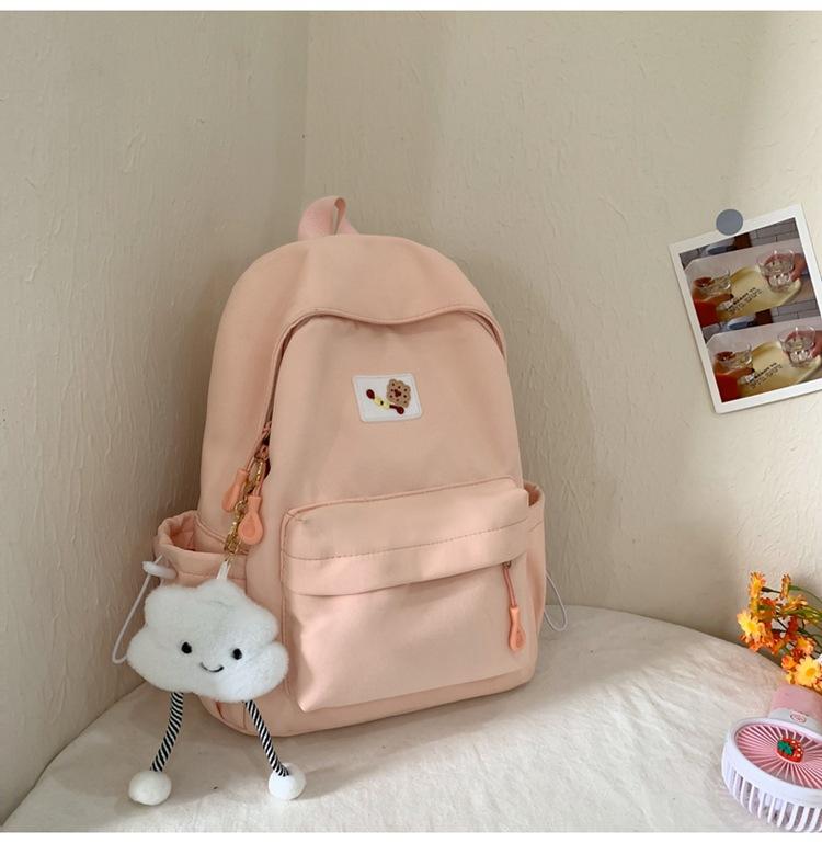Schoolbag Japanese ins soft sister backpack Korean version solid color large capacity student schoolbag sweet and fresh girl casual backpack