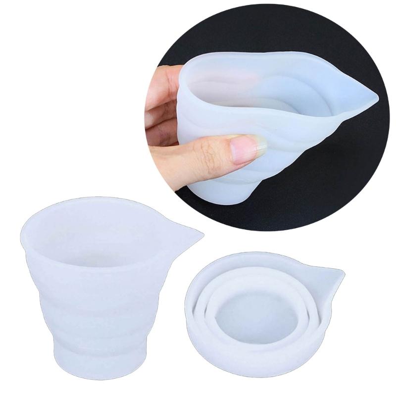 Silicone Resin Measure Cup Mold Collapsible Measuring Cups for Epoxy Casting Mold Folding Mixing Cup Mould Jewelry Craft