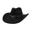 Vintage Brown Denim Hat With Wide Brim For Sun Protection And Breathability