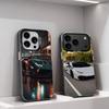 Auto Sport L-Lambo Coole Handyhülle Für iPhone 11,12,13,14,15,16,17,Pro,Max,Plus,E,Air,Mini IMD Matt Schwarz