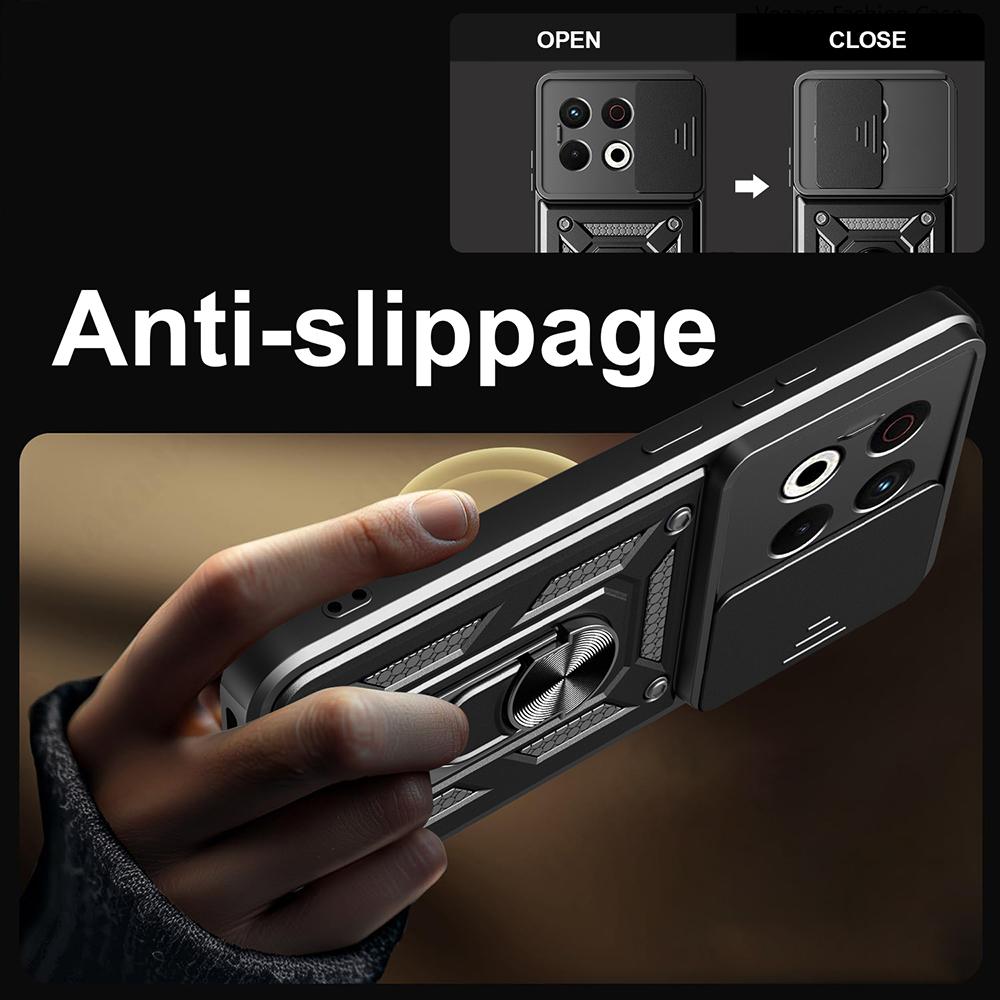 Slide Lens Armor Funda for Tecno Spark 30 Pro 4G Case Magnetic Rotate Ring Stand Holder Cover for Tecno Spark 30 Pro 4G Case