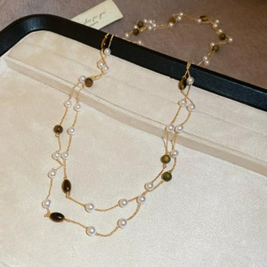 Exquisite Pearl Double-Layered Clavicle Necklace: French Elegance & Light Luxury Design