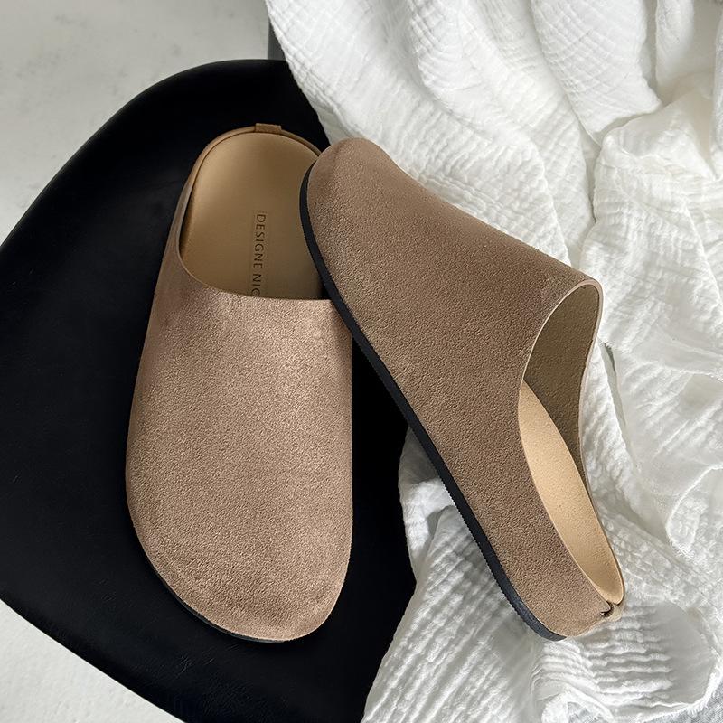 Niche design sense Baotou half slippers outside lazy shoes Birkenstocks casual sandals