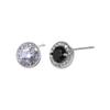 Retro Luxury Mini Hip Hop Silver Cool Round Ear Stud Korean Style Ear Stud Crystal Man Earrings