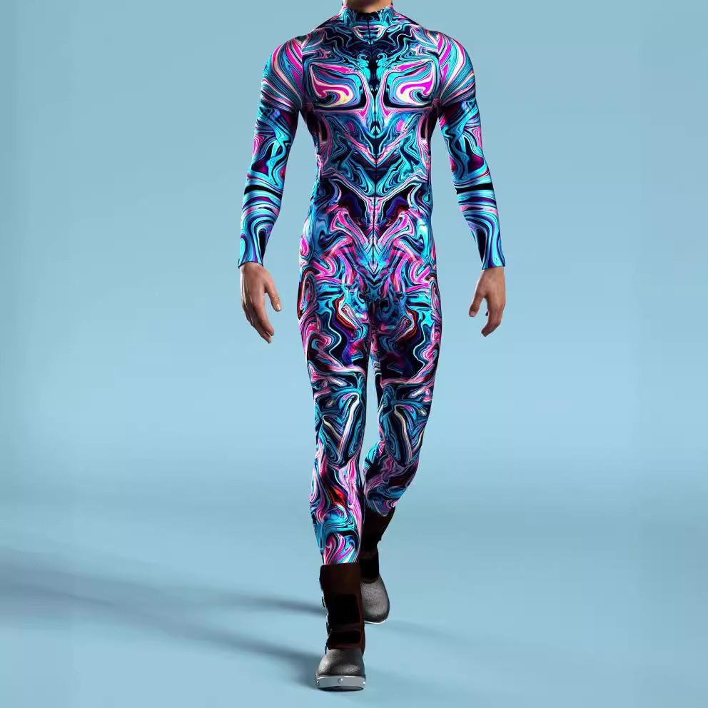 Halloween Adult Cosplay Jumpsuit With 3d Digital Print For Costume Party Fun