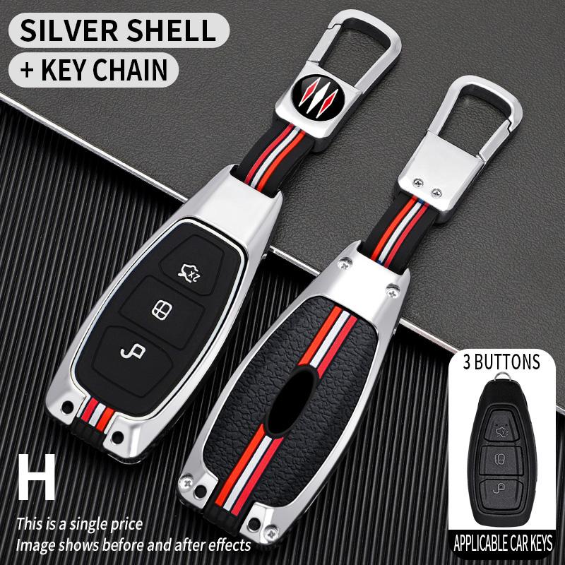 Zinc Alloy Car Key Case Cover Protective Shell Fob for Ford Mondeo Focus Fiesta Kuga C-Max S-Max MK3 Car Interior Accessories