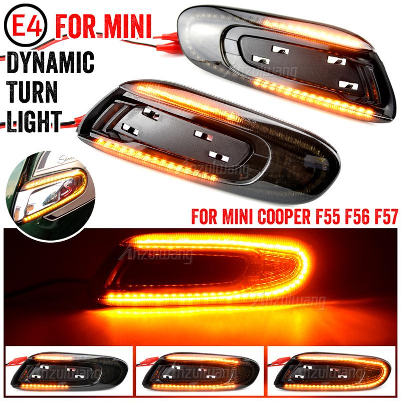 Dynamic Sequential Amber Front Led Side Marker Lights For Mini Cooper F55 F56 F57 2014 2015 2016 2017 2pcs Car Turn Signal Light