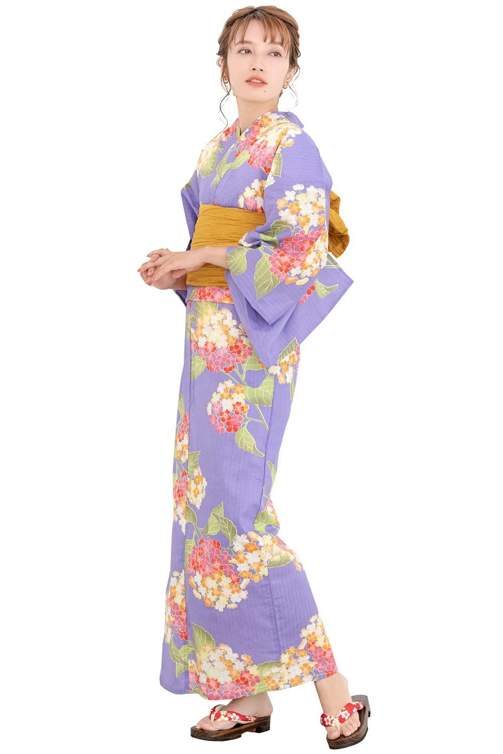

Набір із 6 предметів Yukata Change Heiko Waist Strap x Retro [KYOETSU] Set, Weave, (Юката, Обі, Нижня білизна, Гета, 2), C, жіночий (9.Йомі)