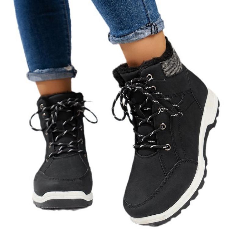Cross-strap wind platform cotton shoes autumn and winter new warm snow boots