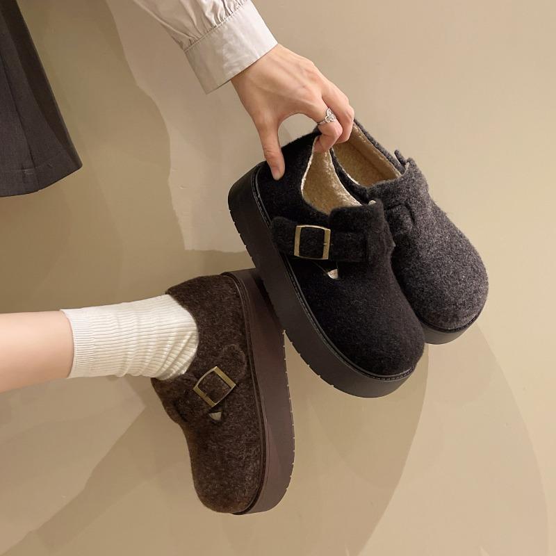 Thick-soled Velvet Women's Shoes New Autumn and Winter Retro Casual Velvet Snow Boots Cotton Shoes