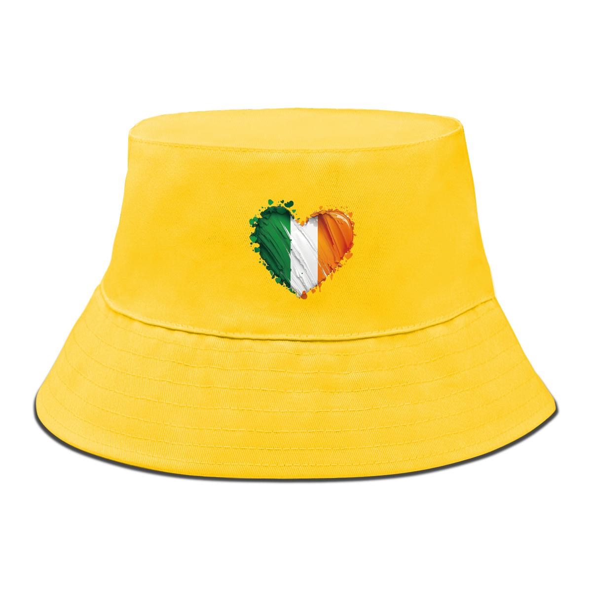 

Панама с принтом «Сердце Флаг Ирландии», Патриотическая мужская шляпа, Весенняя повседневная полиэстеровая пляжная кепка as the picture жёлтый
