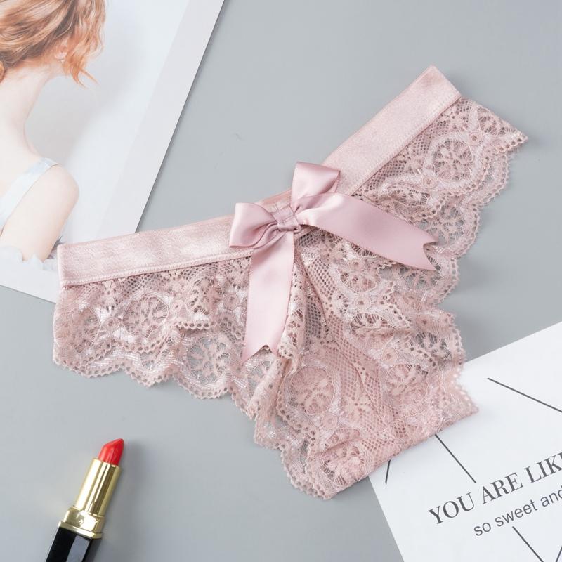 Lady Amazing Lingerie Lace G String Underwear Female T-back Sexy Fashion Thong Ladies Back Bow Transparent Panties