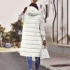 European and American Solid Color Hooded Single Breasted Mid Length Cotton Jacket Vest Slimming Temperament Cardigan Jacket Top