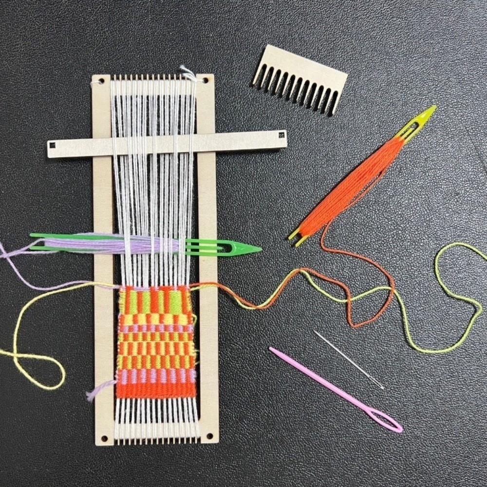 Small Frame Hand-Knitting Kit Wooden Yarn Weaving Tools Mini Loom Machine  Desktop Craft