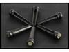 Ebony Acoustic Guitar Bridge Pins, Set of 6, Inlaid with 6.0mm Mother-of-Pearl