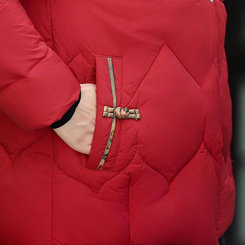 Mom's Stylish Down-Padded Cotton Jacket for Autumn/Winter - High-Neck & Embroidered, Perfect for Middle-Aged and Elderly Women