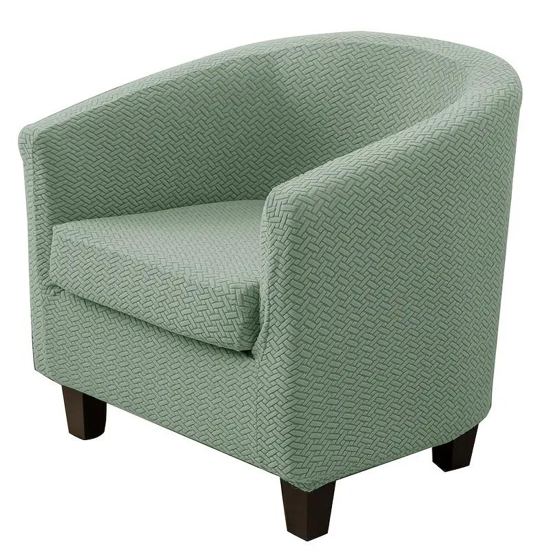 2Pcs Jacquard Tub Chair Cover Elastic All-Inclusive Armchair Slipcover Club Sofa Slipcover With Cushion Cover Furniture Cover